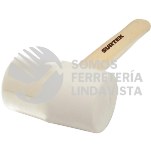 600B MAZO CON CABEZA DE HULE BLANCO CON MANGO DE MADERA DE 16", 22 OZ SURTEK