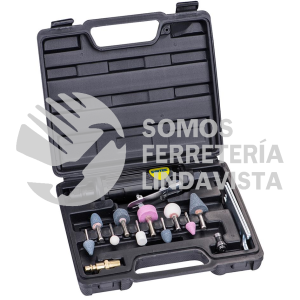 MTN414K JUEGO DE MOTO-TOOL NEUMATICO RECTO CON ACCESORIOS, 15 PIEZAS SURTEK