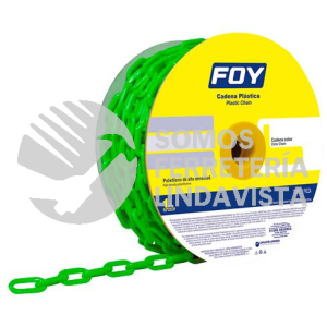 143429 CADENA PLAST 8MM 5/16"25M VERD FOY