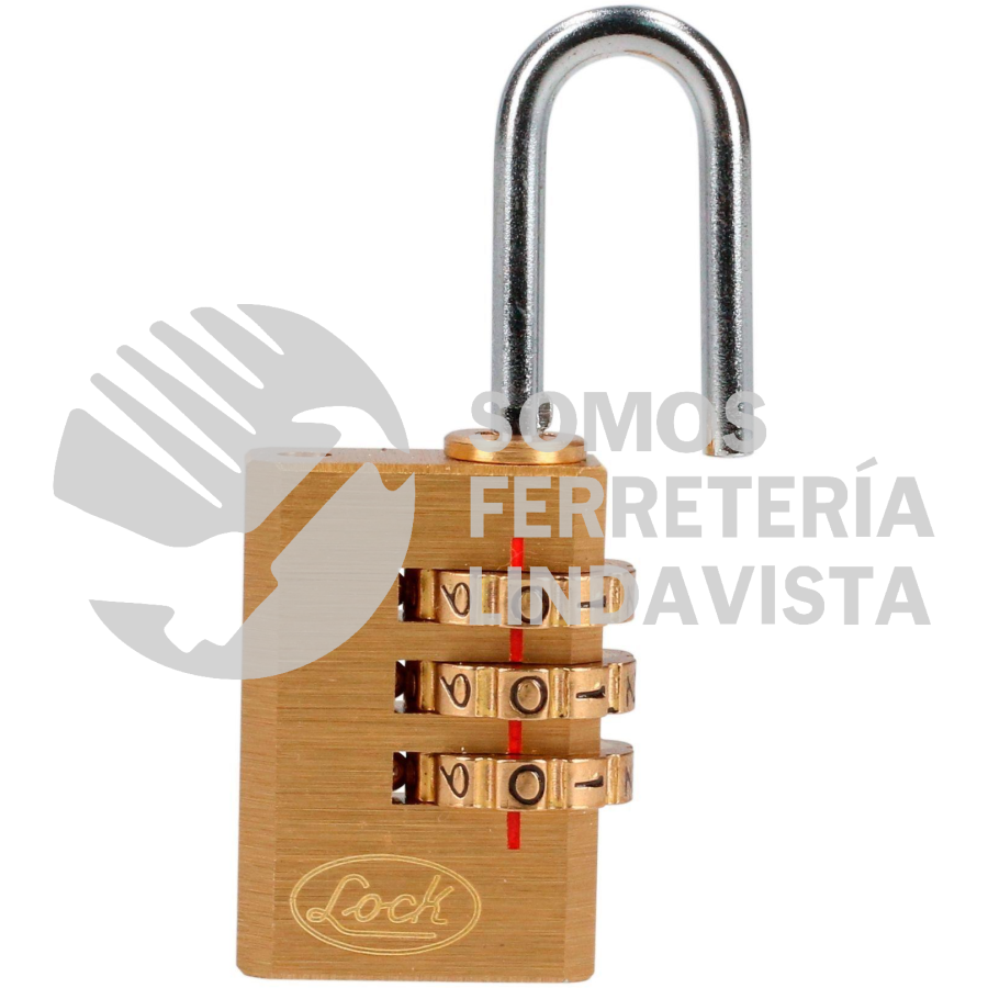 10CA CANDADO DE COMBINACION PROGRAMABLE PARA MALETA, LATON, 20 MM LOCK