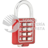 C27R35 CANDADO DE COMBINACION DIGITAL, ROJO, 35 MM LOCK