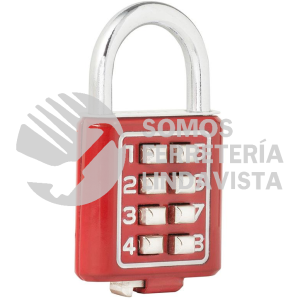 C27R40 CANDADO DE COMBINACION DIGITAL, ROJO, 40 MM LOCK