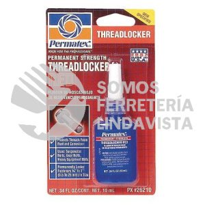 26210 FIJADOR DE ROSCAS ROJO DE RESISTENCIA PERMANENTE 10ML PERMATEX