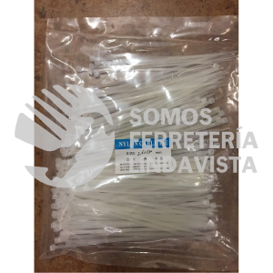 NYLON66 CINCHO DE PLASTICO 250 X 4 8MM BLANCO NYLON 100 PIEZAS CABLE TIE