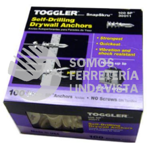 30011 TAQUETE PARA TABLAROCA 1/4" PLASTICO (BOLSA C/100 PZ) TOGLER