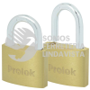 10CAP JUEGO DE 2 CANDADOS DE LATON CORTOS 40 MM, LLAVE ESTANDAR PROLOK