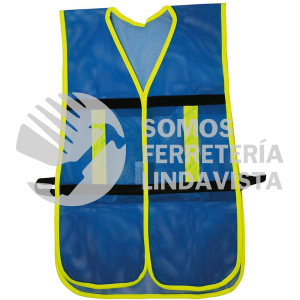 137493 CHALECO DE SEGURIDAD DE MALLA DE POLIESTER CON AJUSTE DE DOBLE GANCHO AZUL UNITALLA SURTEK