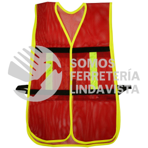 137494 CHALECO DE SEGURIDAD DE MALLA DE POLIESTER CON AJUSTE DE DOBLE GANCHO ROJO UNITALLA SURTEK
