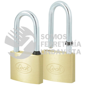 14CA JUEGO DE 2 CANDADOS DE LATON LARGOS 40 MM, LLAVE ESTANDAR LOCK
