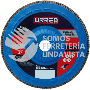 FD74P DISCO LAMINADO TIPO 27 GRANO 40 CON RESPALDO PLASTICO, 7" URREA