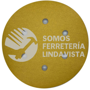 09676 DISCO DE CONTACTO DIAMETRO 6" PAPEL VELCRO C/ 6 PERFORACIONES A080 GRADO P220 LINEA AMARILLA FANDELI