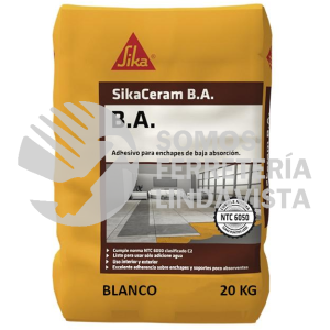 449368 SIKACERAM BA PORCELANATO BLANCO SACO 20 KG SIKA CONSTRUCCION