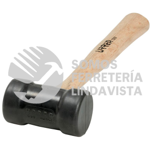 1366 MAZO CON CABEZA DE HULE NEGRO CON MANGO DE MADERA DE ENCINO DE 12-3/8", 8 OZ URREA