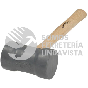 1368G MAZO CON CABEZA DE HULE GRIS CON MANGO DE MADERA DE ENCINO DE 16", 22 OZ URREA
