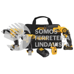 DCK413S2 COMBO TALADRO/ATORNILLADOR + SIERRA SABLE + ATORNILLADOR DE IMPACTO + LINTERNA DEWALT