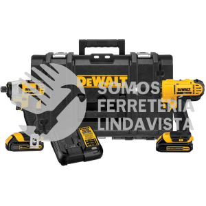 DCKTS240C2 COMBO 20V MAX TALADRO/ATORNILLADOR + LLAVE DE IMPACTO (1 5 AH) DEWALT