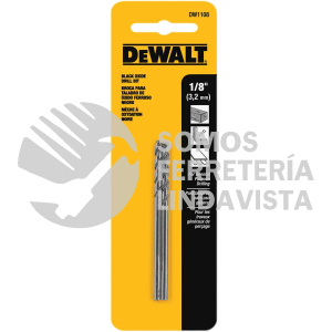 DW1108 2 BROCAS HSS OXIDO NEGRO 1/8"X2-3/4" EN BLISTER DEWALT