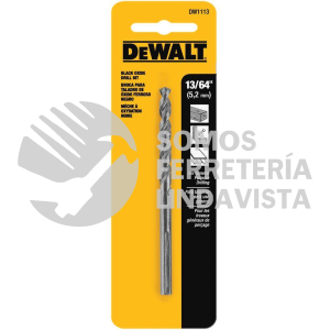 DW1113 BROCA HSS OXIDO NEGRO 13/64"X3 6" EN BLISTER DEWALT