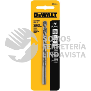 DW1116 BROCA HSS OXIDO NEGRO 1/4"X4" EN BLISTER DEWALT