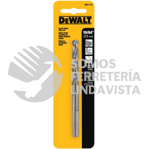 DW1119 BROCA HSS OXIDO NEGRO 19/64"X4 4" EN BLISTER DEWALT