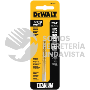 DW1307 7/64" BROCA C/PUNTA DE TITANIO -2 PZAS DEWALT