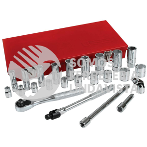 5200CL JUEGO DE DADOS Y ACCESORIOS CUADRO DE 3/8" EN PULGADAS, 25 PIEZAS URREA