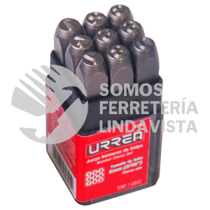 42N5 JUEGO DE NUMEROS DEL "0" AL "9" DE GOLPE 5 MM, 9 PIEZAS URREA