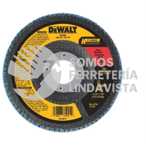 DW8309 DISCO LAMINADO 4-1/2" GRANO 80 (ZIRCONIA) PREMIUM, DESBASTE Y PULIDO DEWALT
