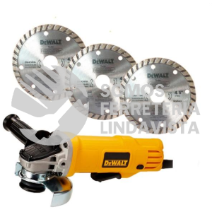 DWE4120X MINI ESMERILADORA ANGULAR 4-1/2" 900W+ 3 DISCOS DEWALT
