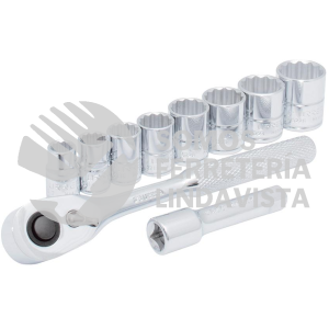 JBUA02S JUEGO DE DADOS Y ACCESORIOS CUADRO DE 3/8" EN PULGADAS, 10 PIEZAS URREA