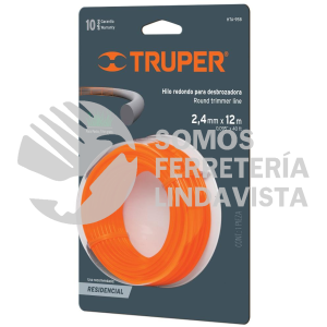 16944 HTA-95B ROLLO DE HILO PARA DESBROZADORA 2.4 MM X 12 M TRUPER
