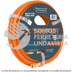 10892 MAN-PI-5-3/8 ROLLO DE 5 M DE MANGUERA 3/8" DE PVC PARA COMPRESOR TRUPER