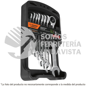 15817 JC-8XP JUEGO DE 8 LLAVES COMBINADAS STD PULIDAS CON MATRACA TRUPER