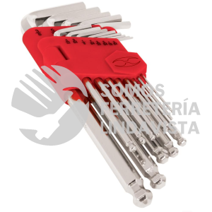 13645 ALLX-13P JUEGO 13 LLAVES ALLEN LARGAS STD PUNTA BOLA CON ORGANIZADOR TRUPER