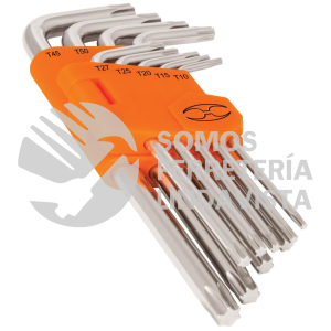 13647 TORX-9L JUEGO DE 9 LLAVES TORX LARGAS CON ORGANIZADOR ABATIBLE TRUPER