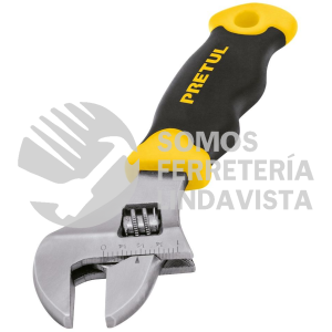 28219 PECO-6P LLAVE AJUSTABLE (PERICO CORTO) 6" CROMADA CON GRIP PRETUL