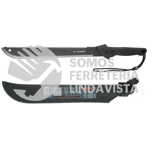 13098 MACH-18X MACHETE DOBLE FILO 18" CACHA BIMATERIAL CON FUNDA TRUPER