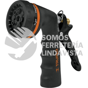 18477 PR-208 PISTOLA PARA RIEGO DE 8 FUNCIONES METALICA CON RECUBRIMIENTO TRUPER