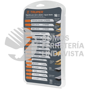 16705 JSCA-16-T JUEGO DE 16 SEGUETAS PARA CALADORA ZANCO "T" CORTE RECTO TRUPER