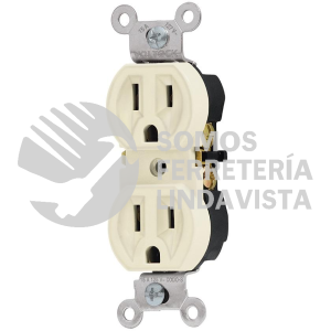 48311 CODO-SG CONTACTO DUPLEX 2 POLOS 3 HILOS STANDARD GRANEL MARFIL VOLTECK