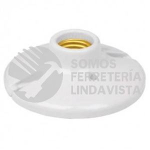 SOCKET PORTALAMPARA DE PORCELANA REDONDO 4-1/2" COLOR BLANCO E26 CASQUILLO DE LATON NACIONAL