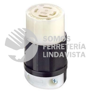 2713 CONECTOR CON SEGURO 4 CABLES A TIERRA NEMA L14-30R 30A-125/250V GRDG BLANCO-NEGRO LEVITON