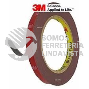 461124X33 70006292570 CINTA VHB CONFORMABLE DE DOBLE CARA ESPUMA ACRILICA ROJA 25 MMX3MTS 1" 3M