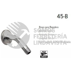 45-B BRAZO Y CHAPETON PARA REGADERA CROMO RUGO
