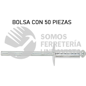 44537 R-66LF-B REMACHES CON ESPIGA 3/16" X 3/8" BOLSA CON 50 PIEZAS FIERO