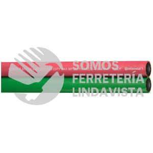 ARPM IP-7 MANGUERA CUATA ROJA Y VERDE PARA OXIACETILENO UNICAMENTE DE 1/4" 200PSI, 7 50MTS CON CONEXIONES CONTINENTAL