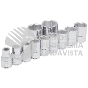 54115 JUEGO DE DADOS CUADRO DE 1/2", 6 PUNTAS, EN PULGADAS, 11 PIEZAS URREA