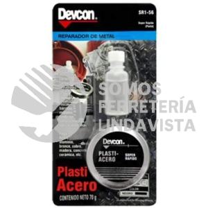 SR1-56 PLASTI ACERO REPARADOR DE METAL 70GR SUPER RAPIDO ITW DEVCON ITW POLY MEX
