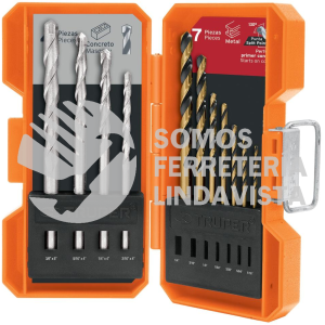 11335 JBAC-11 JUEGO DE 11 BROCAS PARA METAL Y CONCRETO EN ESTUCHE TRUPER