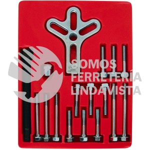 4205 JUEGO DE EXTRACTOR AUTOMOTRIZ DE VOLANTE TIPO C, 17 PIEZAS URREA